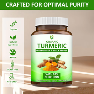 Capsules de curcuma bio personnalisées OEM avec gingembre et poivre noir pour stimuler le système immunitaire des adultes, non destinées aux femmes enceintes - Product Image 3