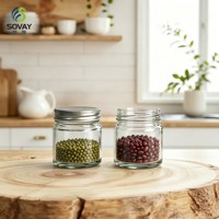 Stoples Kaca Silinder Berbentuk Bulat 150ml Grosir, Pot Kaca Mulut Ulir untuk Pengemasan Bumbu Mewah