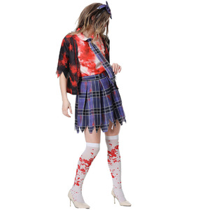 Disfraz de Vampiresa para Halloween, Camisa, Corbata y Falda Plisada para Mujer, Disfraz de Zombie para Juego de Roles, Primavera 2025 - Product Image 4