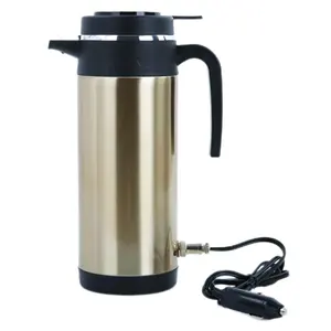 Hervidor de agua para coche DC12V/24V, hervidor de agua eléctrico de 1200ML, calentador de viaje, botella de agua, gran capacidad, té, café, leche, caldera para coche