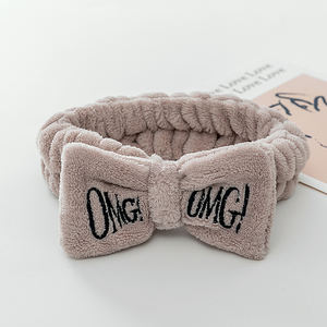 Mode Spa Bandeaux <span class=keywords><strong>Omg</strong></span> Lettres Maquillage Lavage Visage Bande De Cheveux Fille Cheveux Accessoires Femmes Élastique Arc Bandeau - Product Image 4