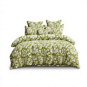 Parure de lit double moderne en jacquard brodé, toucher luxueux, en coton lavé doux, drap de lit et housse de couette à motifs floraux pour la maison et l'hôtel - Product Image 1