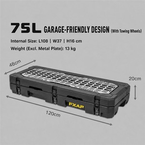 Porte-bagages <span class=keywords><strong>de</strong></span> <span class=keywords><strong>toit</strong></span> <span class=keywords><strong>de</strong></span> voiture FXAP 100L, boîte <span class=keywords><strong>de</strong></span> rangement en PE rotomoulé avec panneau MOLLE, support à dégagement rapide pour camping et expéditions - Product Image 5
