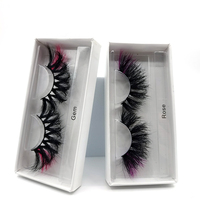 Cils en vison sibérien véritable personnalisés de 25 mm, en vrac, bande complète, naturels, réutilisables, effet 3D, noirs et colorés, emballage fait main