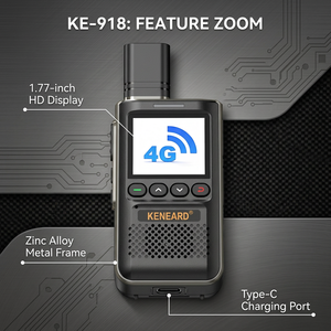 Radio PoC 4G LTE KENEARD KE-918 en alliage de zinc, ultra-mince, portable, longue portée, batterie 2000 mAh, type-C, radio bidirectionnelle - Product Image 3