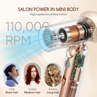 Sèche-cheveux ionique professionnel haute vitesse 110000 tr/min, brosse chauffante rapide pour salon, sèche-cheveux styler