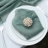 Serviettes en tissu vert de qualité supérieure, porte-serviettes, durables, économiques, pour la table, pour la salle à manger quotidienne, fournitures de table décoratives