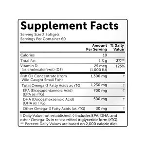 Cápsulas blandas de Omega 3, EPA y DHA de alta calidad de MARCA PRIVADA que promueven la función cerebral y la salud cardiovascular. - Product Image 2