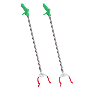 Sanitation Garbage <b>Tongs</b> Metal <b>Plastic</b> Green Extended Pick Up Tools For Trash Cleaning - Product Image 5