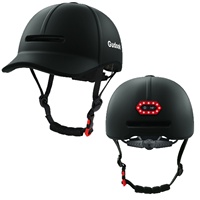 Casque de vélo de ville et de montagne électrique haut de gamme avec visière, feu arrière LED rechargeable, motif personnalisé PC+EPS