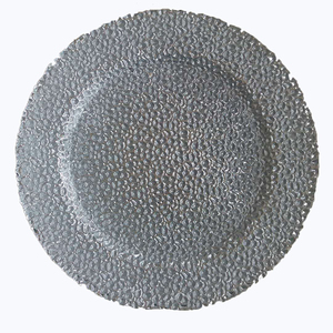 Assiette de présentation en verre bleu argenté de haute qualité, écologique, très vendue pour les hôtels - Product Image 4