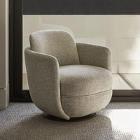 Fauteuil de salon moderne et confortable en tissu, fauteuil individuel d'appoint en velours pivotant pour le salon