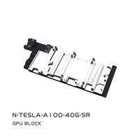 Bykski N-TESLA-AI00-4OG-SR Desain Logam Penuh Blok Pendingin Air GPU Aluminium untuk Kartu Grafis TESLA A100 40GB