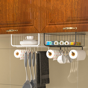 GG166-cesta de almacenamiento de Metal debajo del armario, organizador de cocina, mesa, dormitorio, estante de alambre, cestas de almacenamiento colgantes - Product Image 1