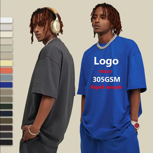 เสื้อยืดดีไซน์โอเวอร์ไซส์ 305GSM ขายส่ง รับผลิตแบบ OEM/ODM ตัวอย่างรวดเร็ว พิมพ์ลาย DTG DTF เสื้อยืดโลโก้สั่งทำ ผ้าฝ้าย 100% สำหรับผู้ชาย - Product Image 1