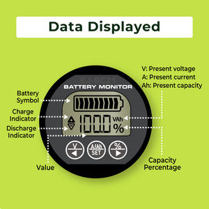 Monitor de Batería LCD de 12V 150A EJ-FG05, Medidor de Voltaje y Corriente de Alta Precisión, Probador de Capacidad de Batería de Litio de Ciclo Profundo - Product Image 2