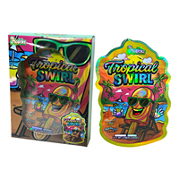 Sacs Mylar personnalisés imprimés découpés à l'emporte-pièce avec fermeture éclair pour herbes sèches et fleurs, 3.5g 7g 14g 28g, anti-odeur, refermables, avec fenêtre PET, emballage combiné en boîte