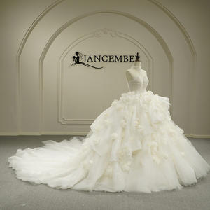 GT26040 Vestido de Novia Elegante y Moderno Estilo Princesa Francesa con Escote Corazón, Apliques, Cola Capilla, Largo hasta el Suelo, Sin Tirantes, de Tul - Product Image 6