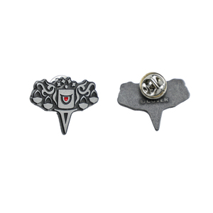 เข็มกลัดโลหะผสมสังกะสีเคลือบสีเงินโบราณ รูปดอกกุหลาบ พร้อมโซ่ - Product Image 4