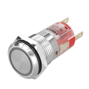 Кольцевой выключатель UL CE RoHS, 16 мм, с подсветкой, мгновенный переключатель, красный, зеленый, синий, 12 В, металлическая кнопка для панели управления - Product Image 1