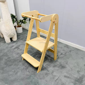 Taburete de Aprendizaje Ajustable para Niños, Ecológico, Moderno, Torre de Aprendizaje de Seguridad, Taburete de Madera para Niños Pequeños, Montessori, para Sala de Estar - Product Image 2
