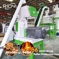 RICHI Presse à granulés de bois à matrice annulaire 500kg/h-1000kg/h - Machine à granulés de bois à haute productivité pour le caoutchouc et le bois - Ligne de production de granulés de bois