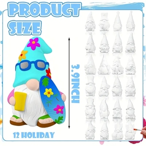 부활절 그놈 석고 세라믹 페인팅 장난감, 휴일 재미를 위한 DIY 페인트 인형 및 공예 키트 - Product Image 2