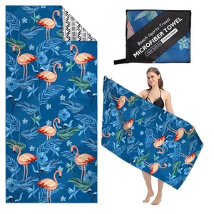 Serviette de plage en microfibre personnalisée imprimée numériquement, style occidental, anti-sable, avec sac en filet - Product Image 1