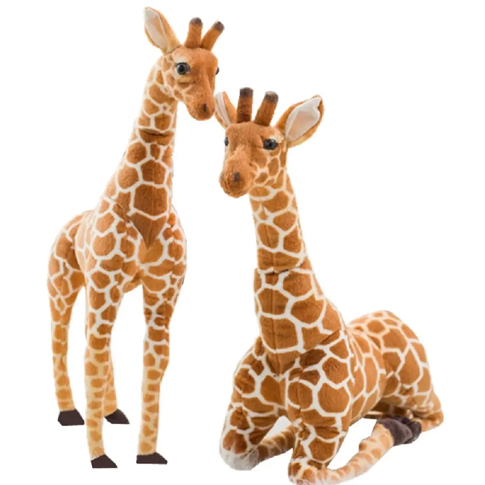 Jouet en peluche pour bébé, réaliste, girafe en peluche, grand et doux, vente en gros, d'usine