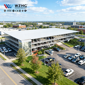 Open-Side Steel Parking Structure Partially-enclosed car Park Building for Natural Ventilation Weather Protection Balanced Wit - Product Image 1