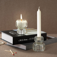 Bocaux à bougies en verre personnalisés de qualité supérieure pour l'aromathérapie et la décoration de la maison de luxe, contenants ronds transparents pour bougies chauffe-plat en gros