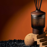 Diffuseur d'arômes personnalisé avec logo, 150 ml, rayé, décoration d'intérieur, flacon noir de luxe, diffuseur d'huile aromatique, ensemble de diffuseur de roseaux, désodorisant d'air