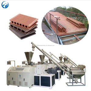 Gỗ nhựa composite WPC hồ sơ decking Board đùn dòng máy làm - Product Image 1