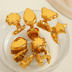 กิ๊บติดผมสีทองรูปดาวผีเสื้อรูปหยดน้ำเหล็กไทเทเนียมสำหรับผู้หญิงใช้ทุกวันฤดูร้อนปี 2024 - Product Image 2