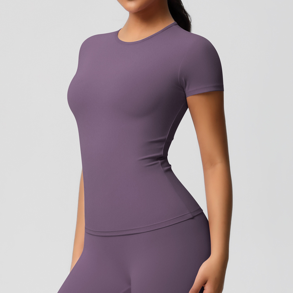 Women's Quick Dry Fabric Stretchy Yoga Short Sleeve for Yoga Practice & Training