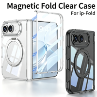 Étui transparent pliable magnétique avec béquille pour iPhone Duo 18 Fold Pro Max