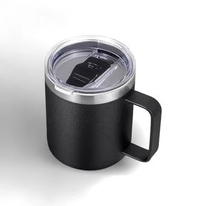 Wholesale 12oz 18/8 Stainless Steel Double-Walled Coffee Mugs <b>with</b> Handle Lid and Custom Logo for Gifts Drinkwares for Travel - Product Image 3