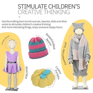 Thông Minh Mini Siêu Lớn 48-Kim Tự Làm Nhựa Đầy Màu Sắc Tay Máy Dệt Kim 41X22Cm 3Mm Độ Dày Cho Trẻ Em Của Mũ Đồ Chơi - Product Image 6