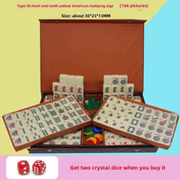 Jeu de tuiles de mahjong américain classique traditionnel blanc ivoire, style occidental, 30 mm, 166 tuiles de mahjong, coffret cadeau avec emballage en valise