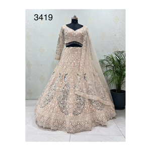 Elegante Lehenga festivo en Georgette y Red con intrincado bordado Ideal para bodas indias y eventos culturales - Product Image 3