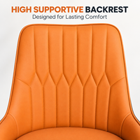 Fauteuil de salle à manger design orange avec dossier haut, assise rembourrée, finition tressée bicolore et structure en X pour hôtel, restaurant, café