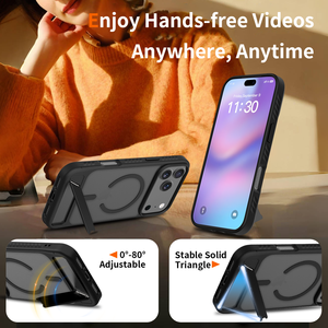 Coque de <span class=keywords><strong>téléphone</strong></span> portable magnétique haut de gamme à toucher doux <span class=keywords><strong>avec</strong></span> support intégré antichoc pour iPhone 17 18 Pro Max – Vente en gros de coques personnalisées - Product Image 5