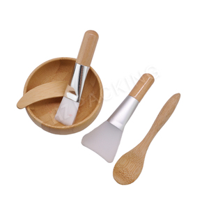Ensemble écologique en bambou pour soins du <span class=keywords><strong>visage</strong></span> : bol à crème DIY, spatule, <span class=keywords><strong>pinceau</strong></span> et cuillère pour masque facial - Product Image 2