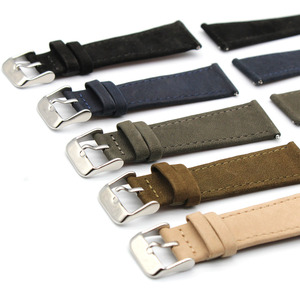 Bracelets de montre en <span class=keywords><strong>cuir</strong></span> suédé vintage sur mesure OEM, 20 mm, adaptés à différents types de montres - Product Image 2