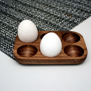 Plateau rectangulaire noir en bois pour 6 œufs, support de service pour œufs durs, idéal pour les restaurants et les petits-déjeuners, vente en gros en vrac - Product Image 1
