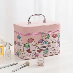 Wholesale Cosmetic Bag Women's Portable Large Capacity Classic Style Advanced Multi-functional Travel Cosmetics Storage Box