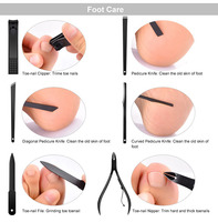 Kit de coupe-ongles professionnel multifonctionnel en acier inoxydable 7 en 1, 18 pièces, électrique et portable