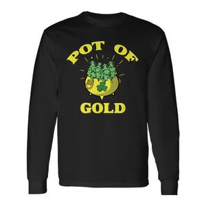 T-shirt promotionnel à manches longues Pot O'Gold Cannabis Nugs pour la Saint-Patrick - Product Image 1