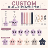 Jouet en peluche personnalisé OEM ODM, animal en peluche, mascotte Starblink Lash Pal, porte-clés, cadeau promotionnel pour les soins de beauté et les entreprises