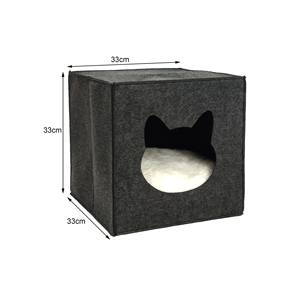 Fabricante al por mayor tela de fieltro cálido plegable desmontable interior de lujo cómodo mascota perro gato casa - Product Image 3